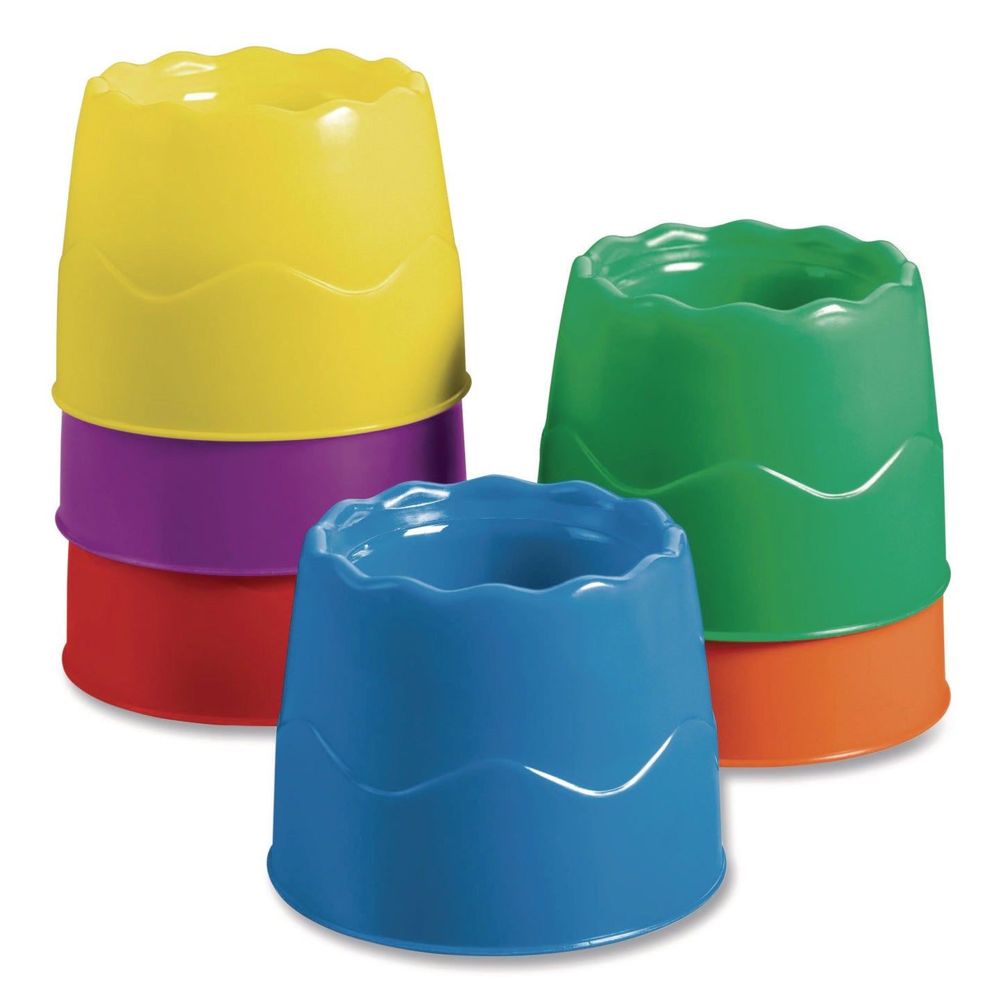 Prang® Stable Water Pot Set, 8 oz, Assorted Colors, 6/Pack