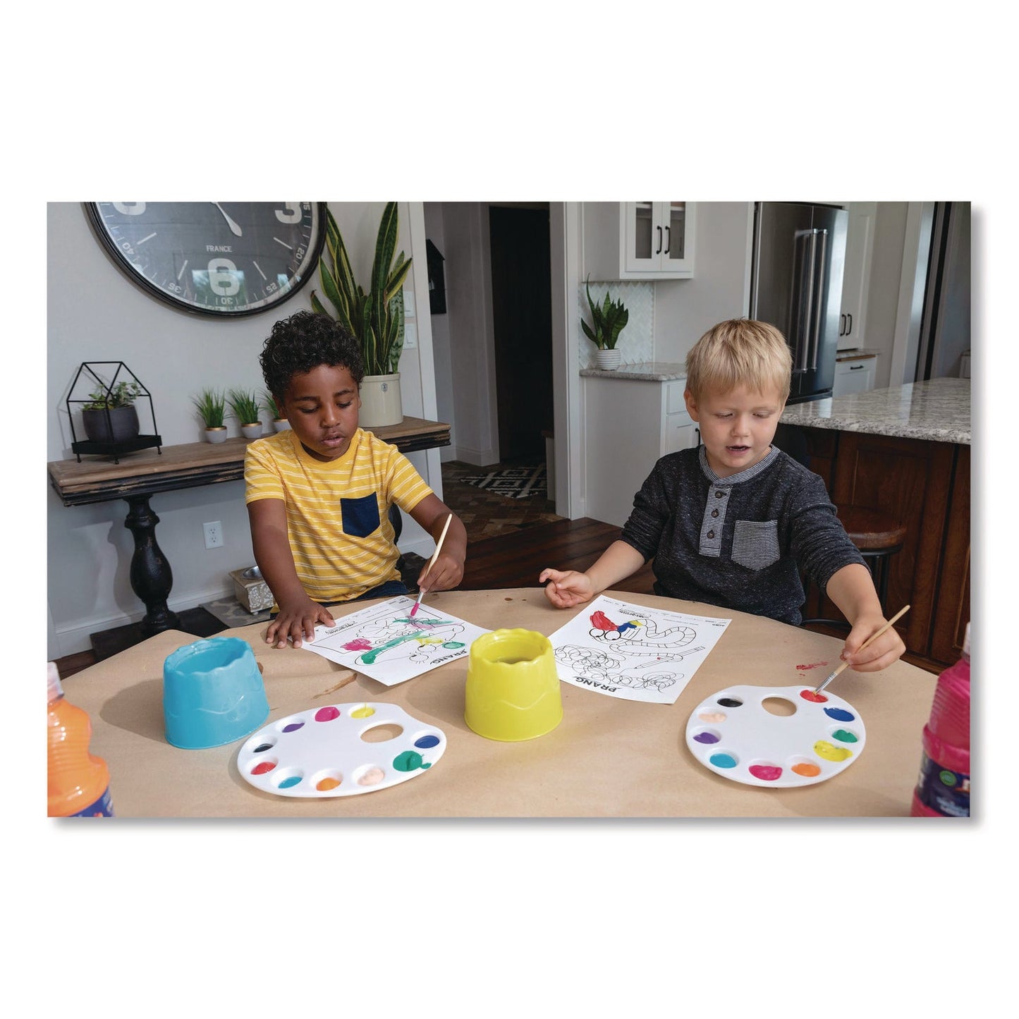 Prang® Stable Water Pot Set, 8 oz, Assorted Colors, 6/Pack