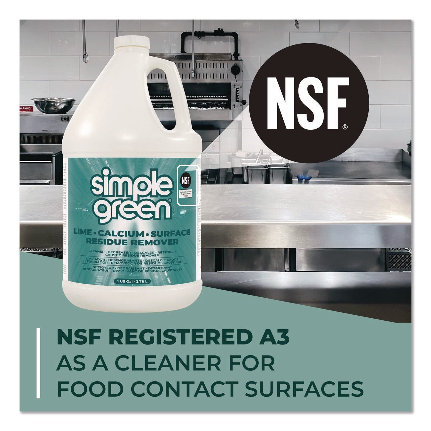Simple Green® Lime Calcium Surface Residue Remover, 1 gal Bottle, 6/Carton