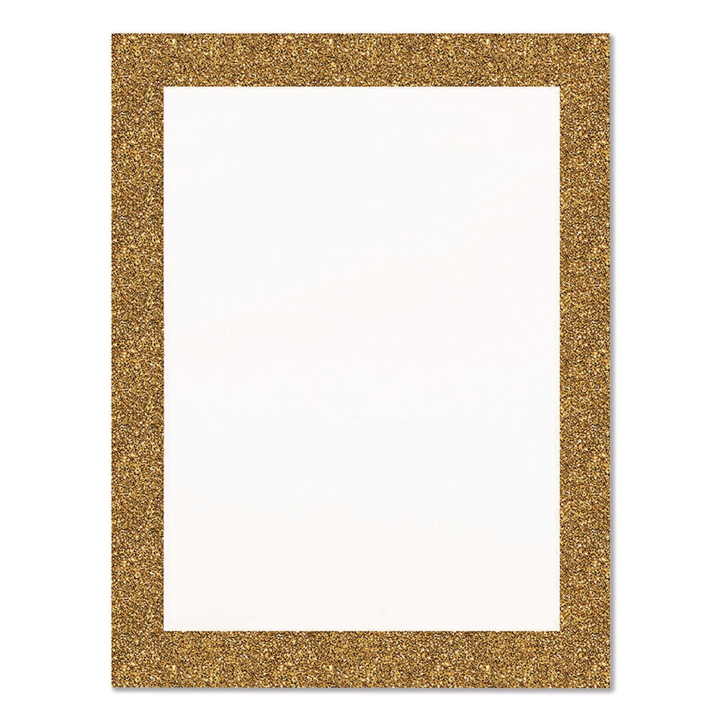 Royal Brites Glitter Poster Board, 22" x 28", Heavyweight, White with Gold Border, 25/Pack