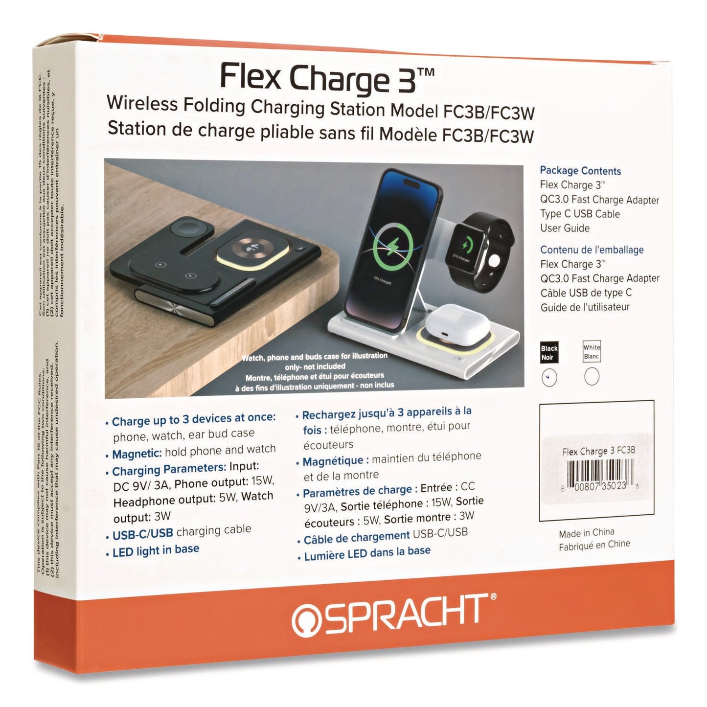 Spracht Flex Charge 3, USB-C, Black