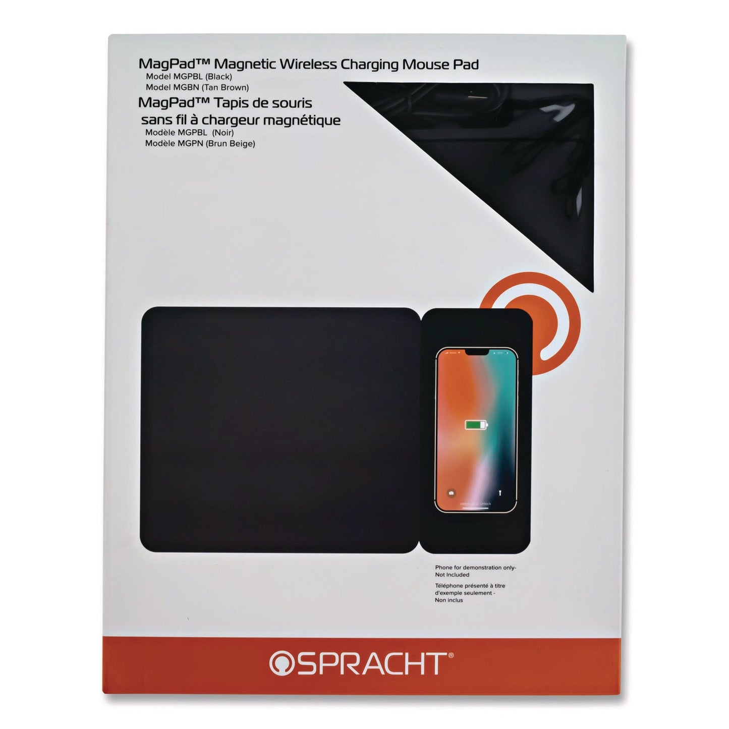 Spracht MagPad Charger and Mouse Pad, Black