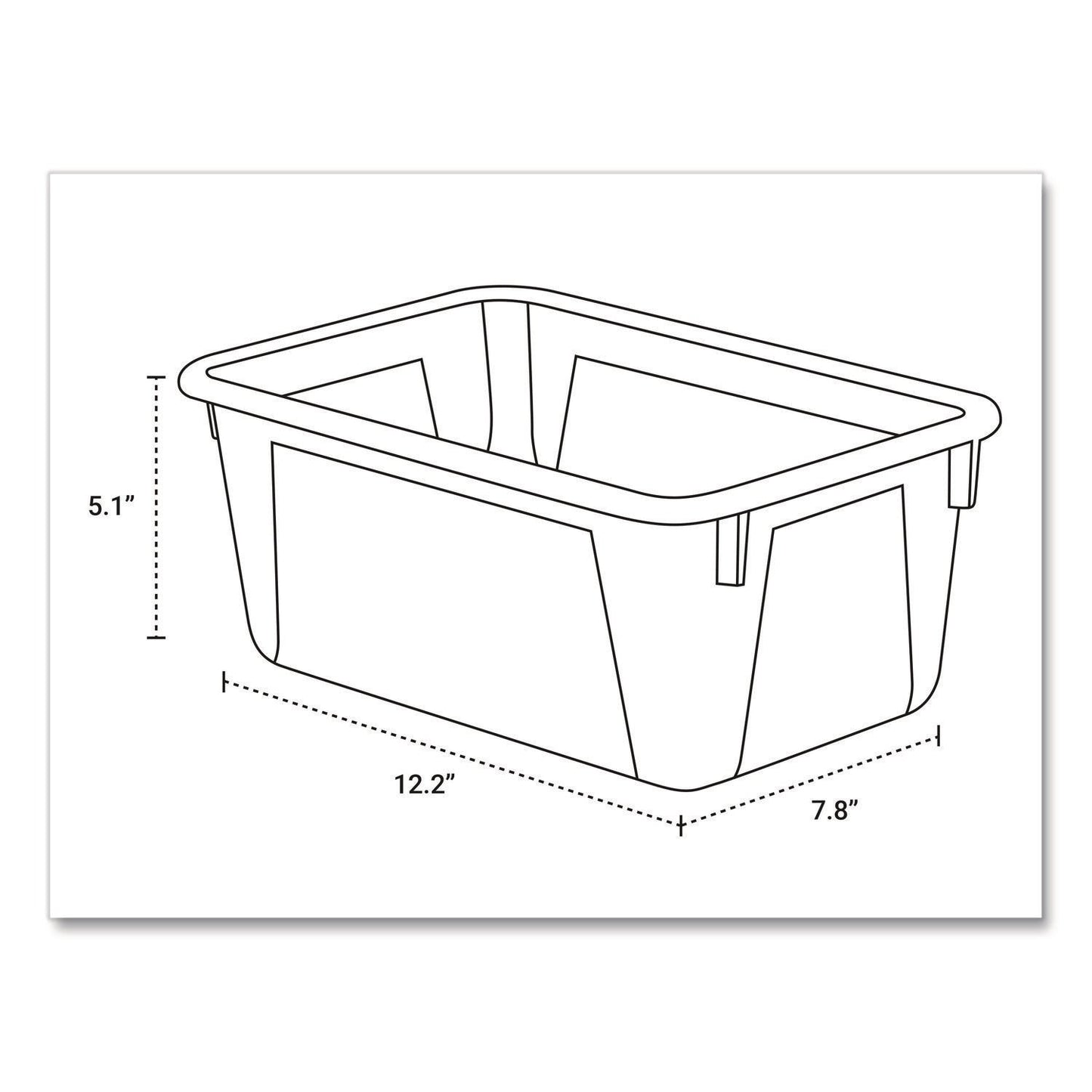 Storex Cubby Bin, 1.8 gal, 7.8" x 12.09" x 5.18", Translucent, 5/Pack