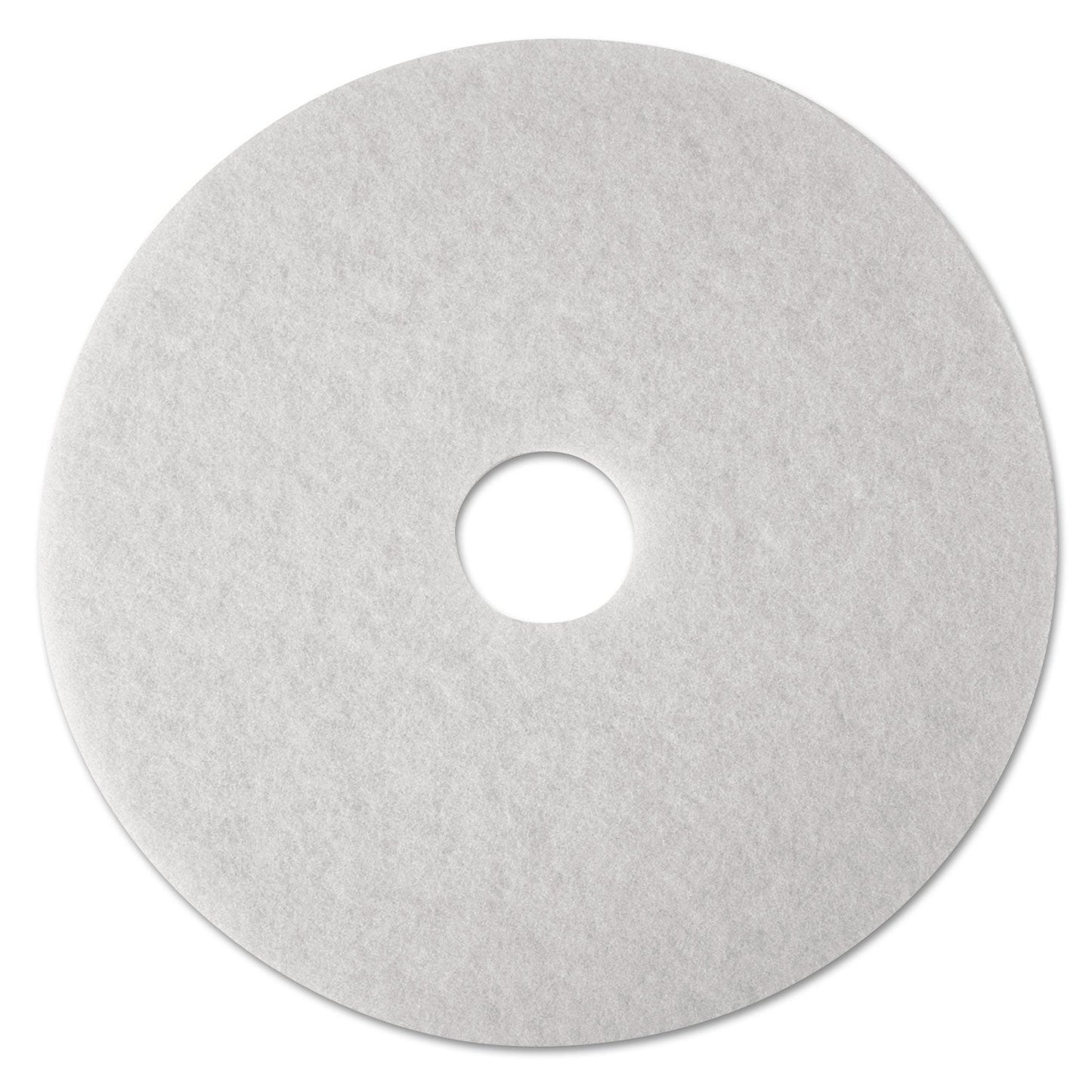 3M™ Low-Speed Super Polishing Floor Pads 4100, 24" Diameter, White, 5/carton