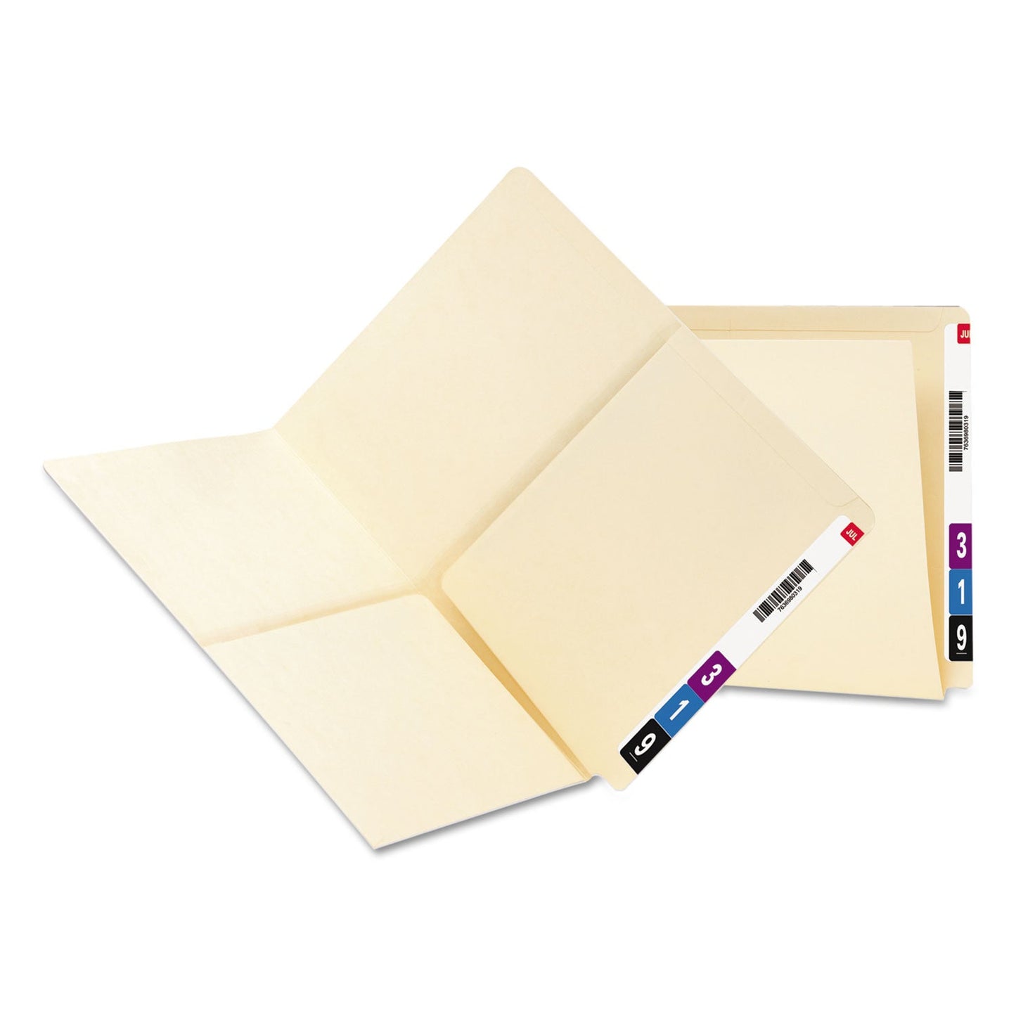 Smead Heavyweight Manila End Tab Pocket Folders, Interior Front/Back Panel Pockets, Straight Tabs, Letter Size, 11pt Manila, 25/Box