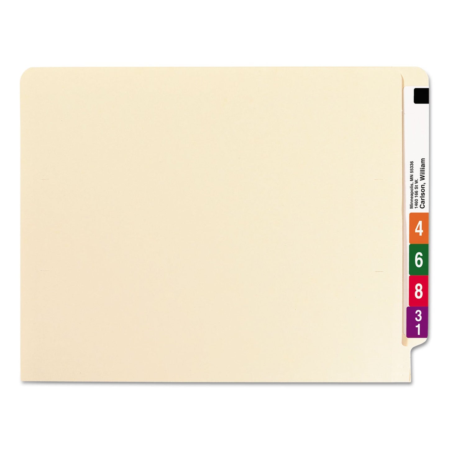 Smead Reinforced End Tab Fastener Folders, Antimicrobial Protection, 0.75" Expansion, 2 Fasteners, Letter Size, Manila, 50/Box