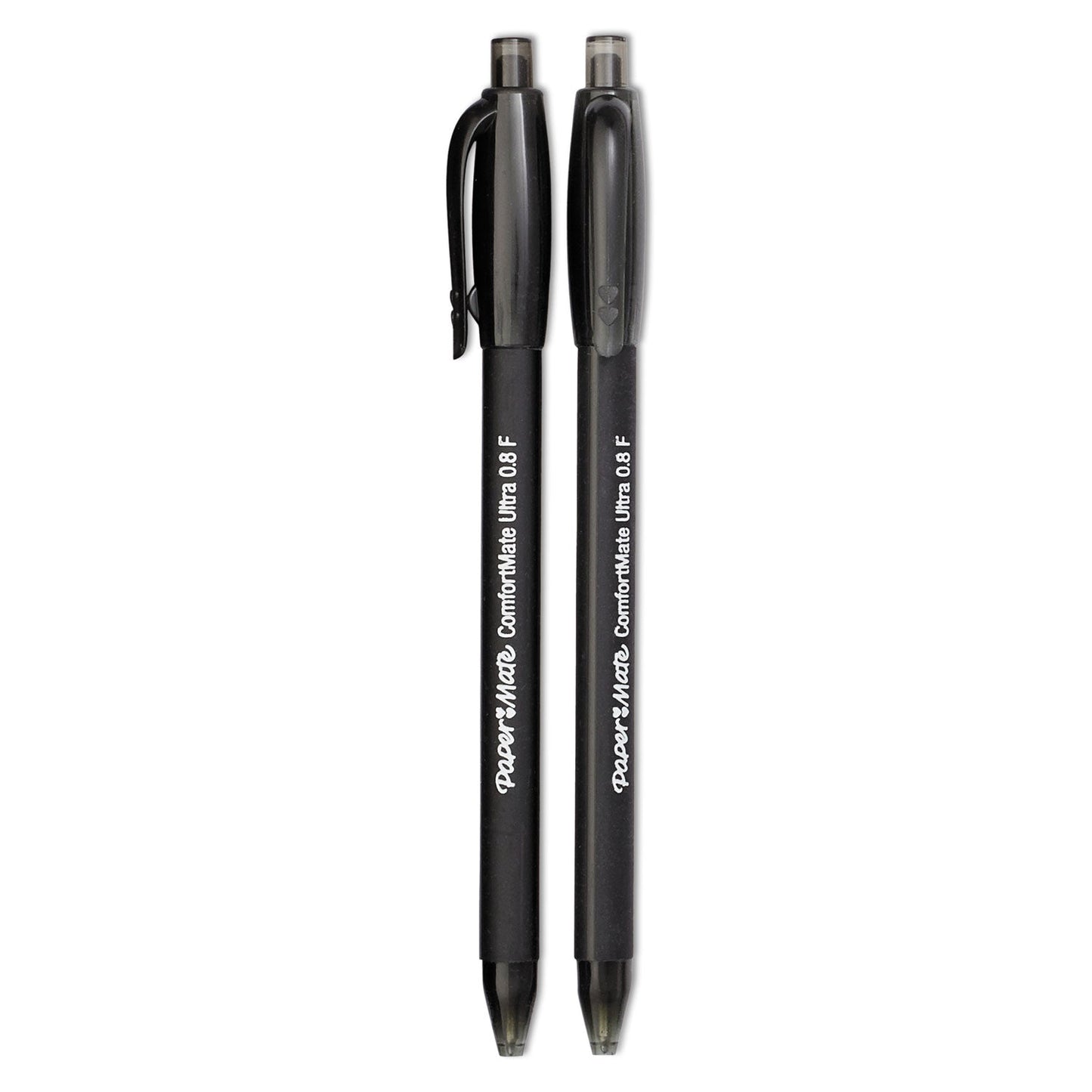 Paper Mate® Comfortmate Ultra Ballpoint Pen, Retractable, Medium 1 Mm, Black Ink, Black Barrel, Dozen