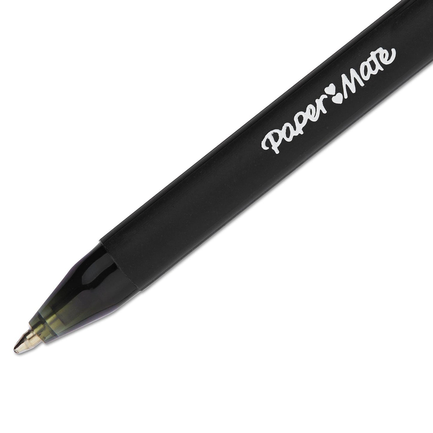 Paper Mate® Comfortmate Ultra Ballpoint Pen, Retractable, Fine 0.8 Mm, Black Ink, Black Barrel, Dozen
