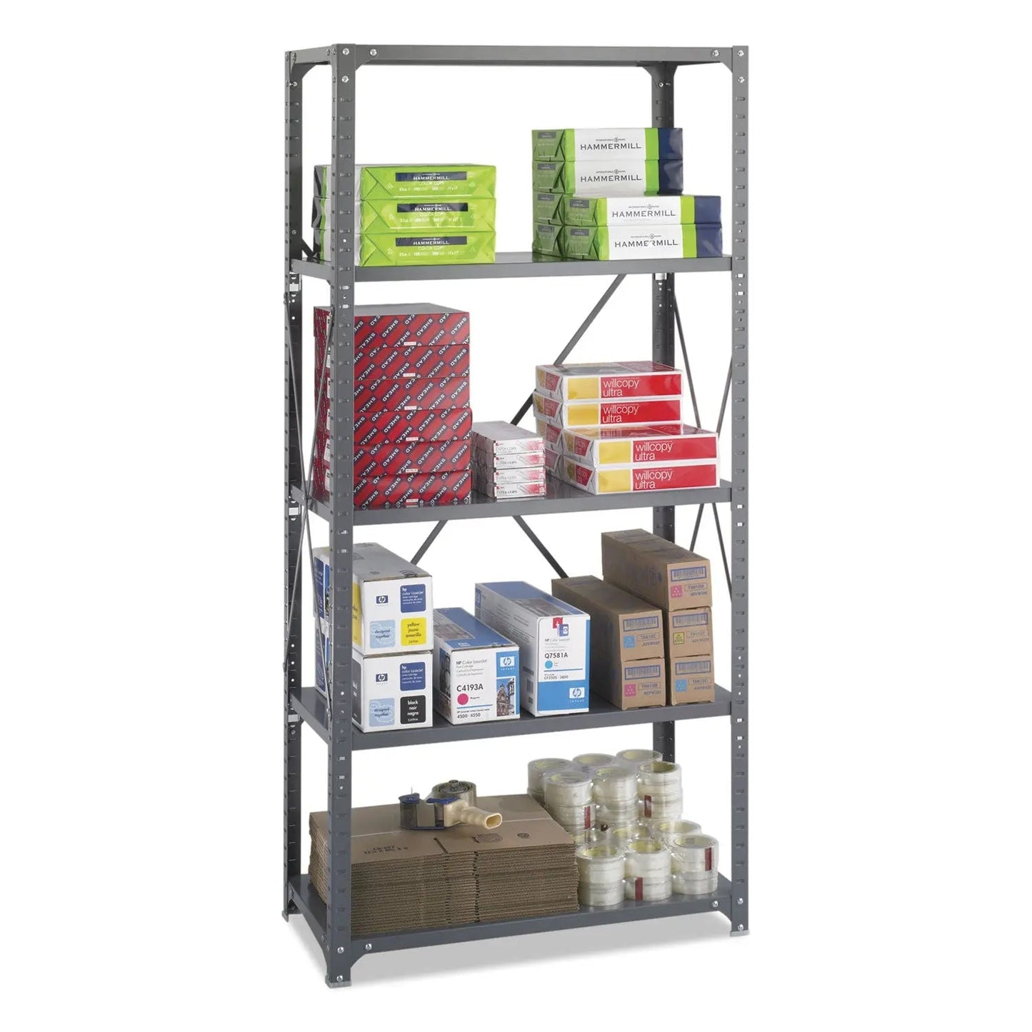 Safco® Commercial Steel Shelving Unit, Five-Shelf, 36w X 18d X 75h, Dark Gray