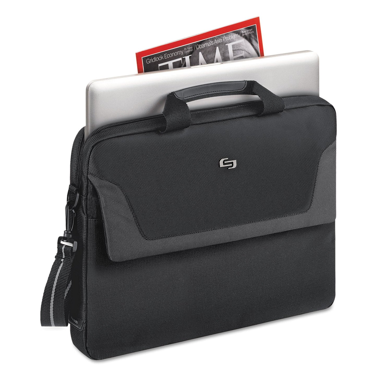 Solo Pro Slim Brief, Fits Devices Up to 16", Polyester, 15.5 x 2 x 11.5, Black
