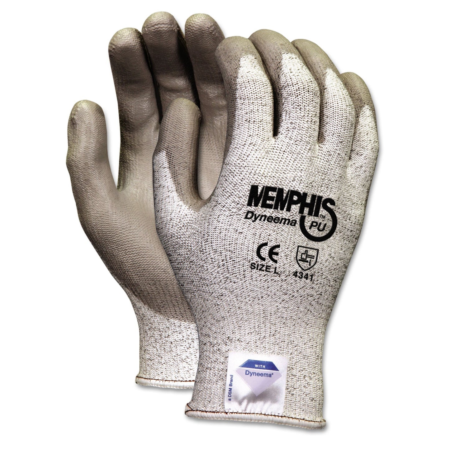 MCR™ Safety Memphis Dyneema Polyurethane Gloves, X-Large, White/gray, Pair