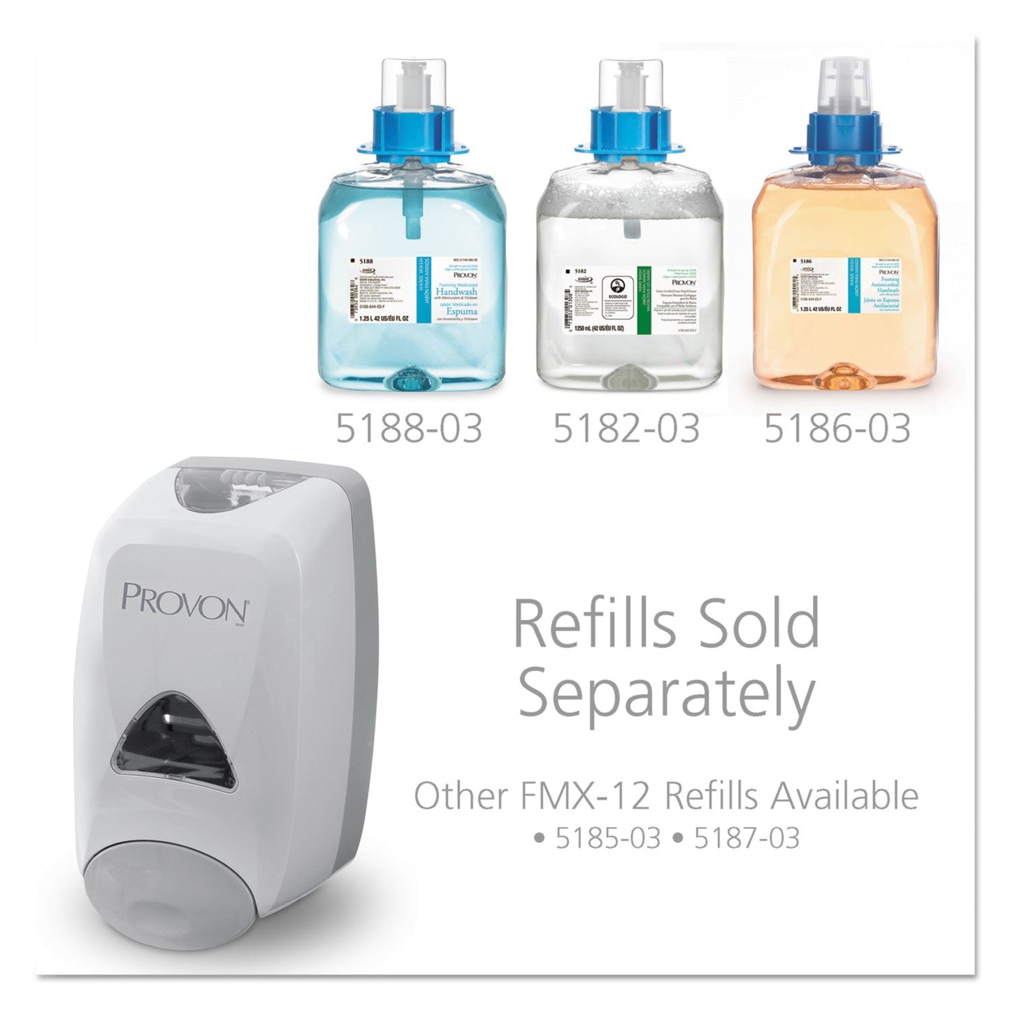 PROVON® Fmx-12t Foam Soap Dispenser, 1,250 Ml, 6.25 X 5.12 X 9.88, Dove Gray