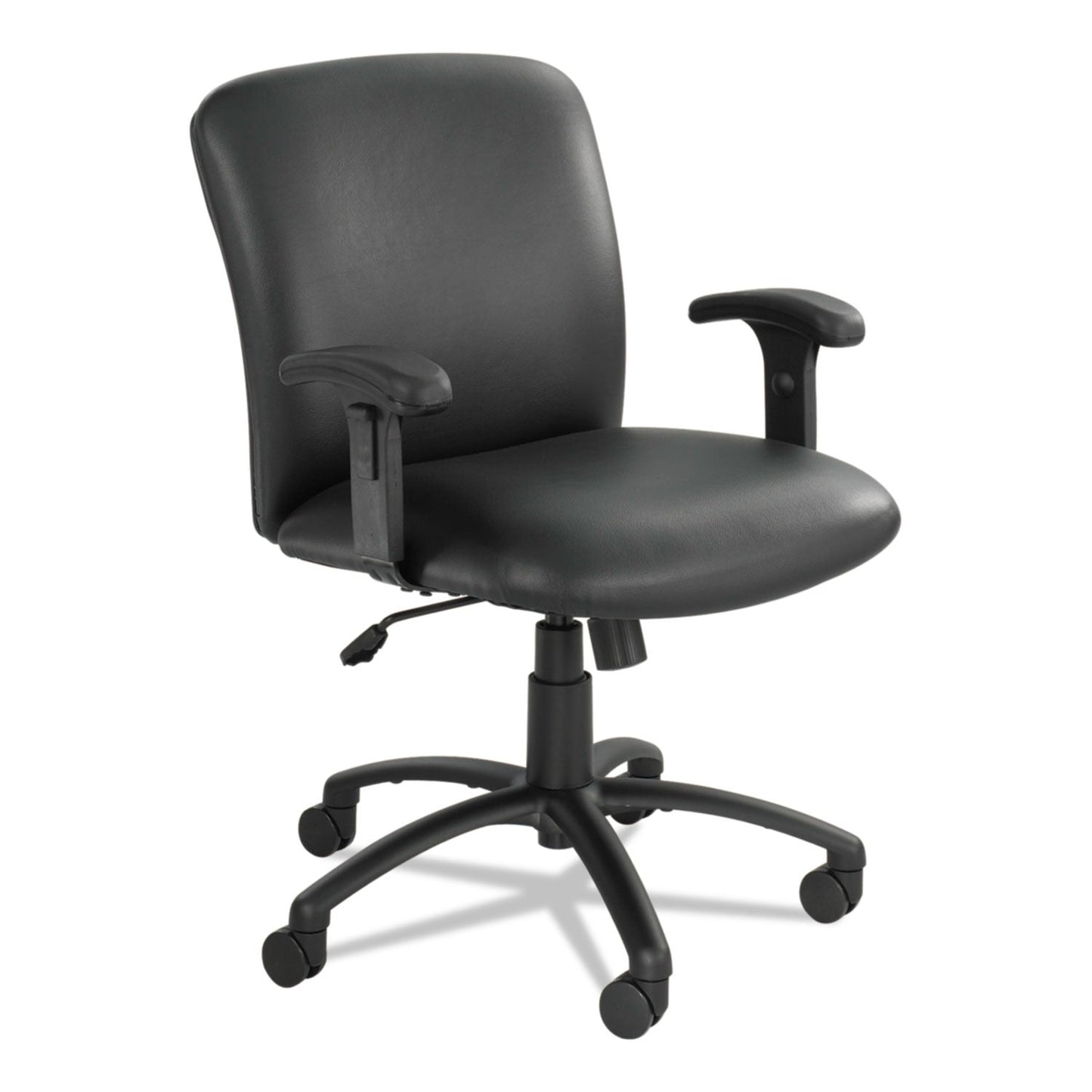 Safco® Uber Big/tall Series Mid Back Chair, Vinyl, Supports Up To 500 Lb, 18.5" To 22.5" Seat Height, Black