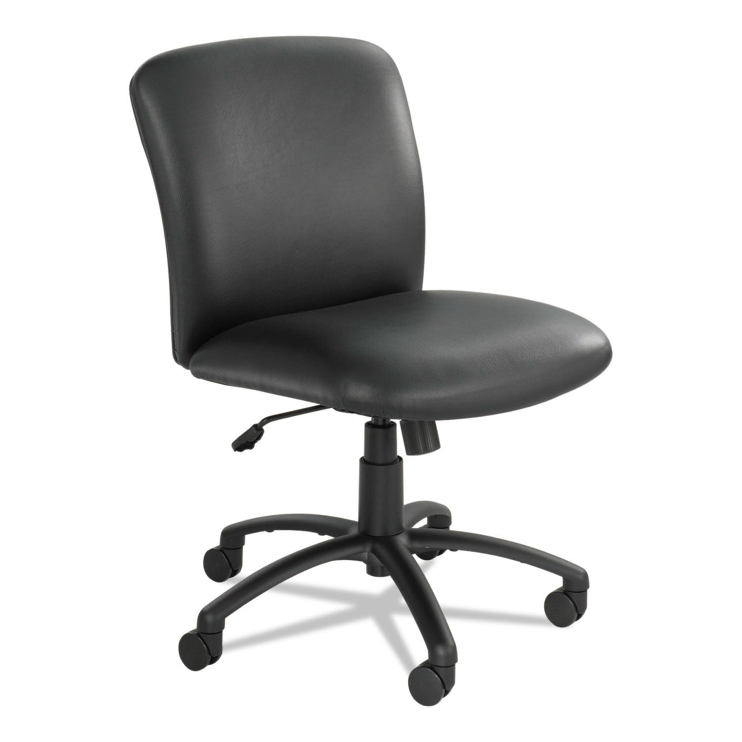 Safco® Uber Big/tall Series Mid Back Chair, Vinyl, Supports Up To 500 Lb, 18.5" To 22.5" Seat Height, Black