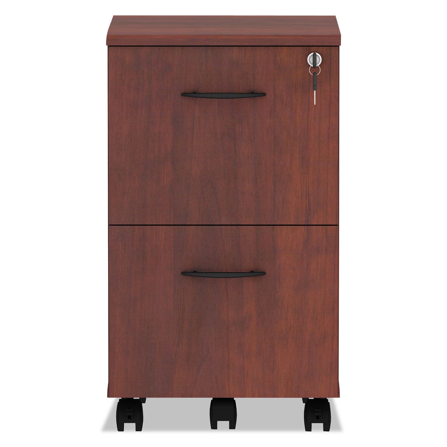 Alera® Alera Valencia Series Mobile Pedestal, Left Or Right, 2 Legal/letter-Size File Drawers, Medium Cherry, 15.38" X 20" X 26.63"