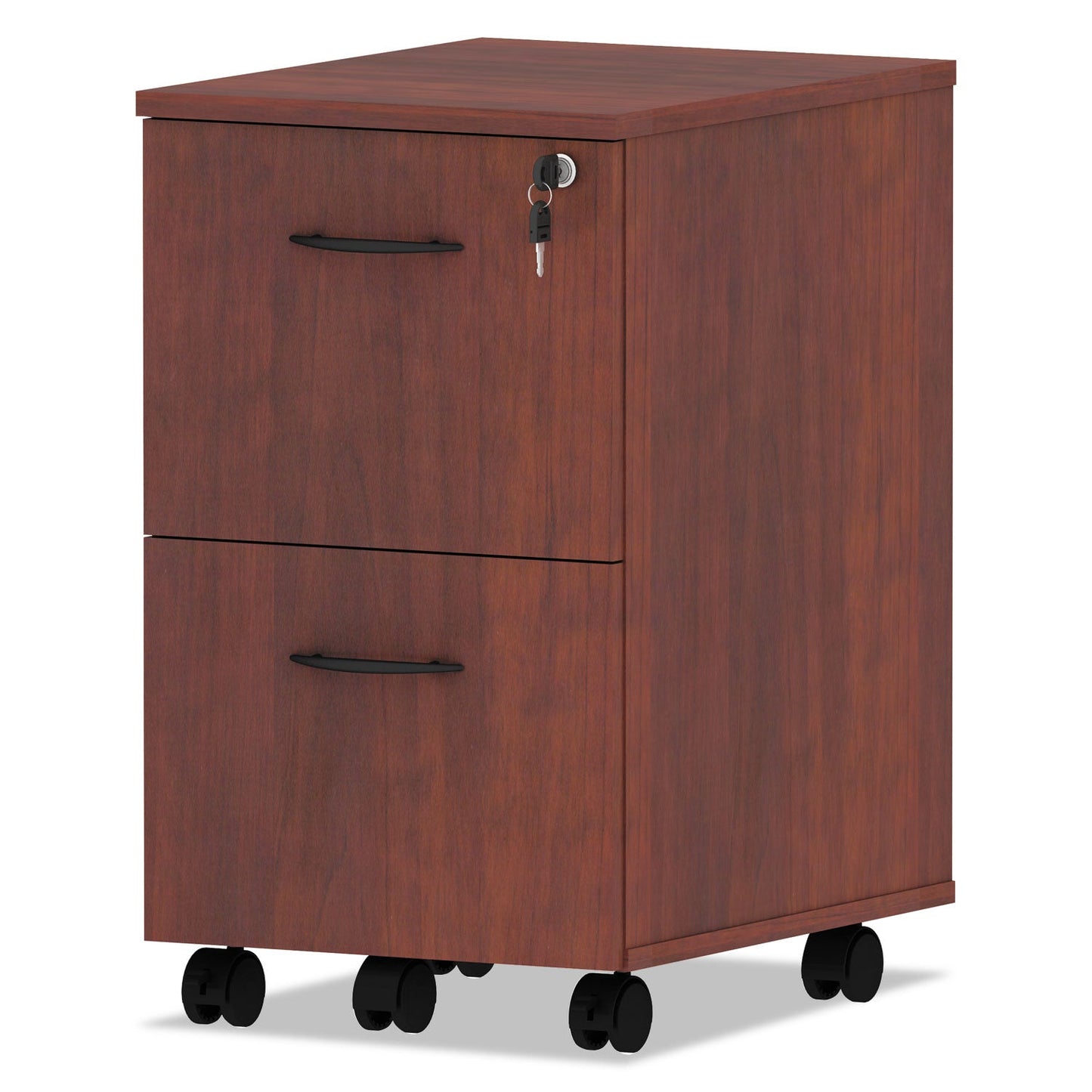 Alera® Alera Valencia Series Mobile Pedestal, Left Or Right, 2 Legal/letter-Size File Drawers, Medium Cherry, 15.38" X 20" X 26.63"