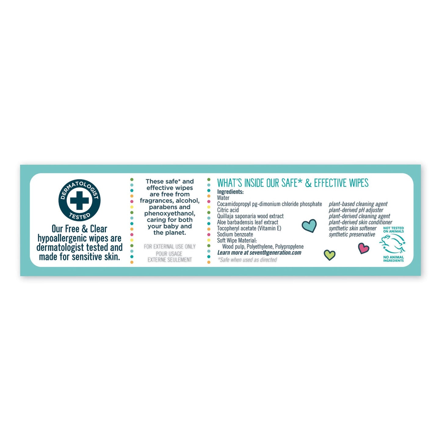 Seventh Generation® Free and Clear Baby Wipes, 7 x 7, Refill, Unscented, White, 256/Pack, 3 Packs/Carton