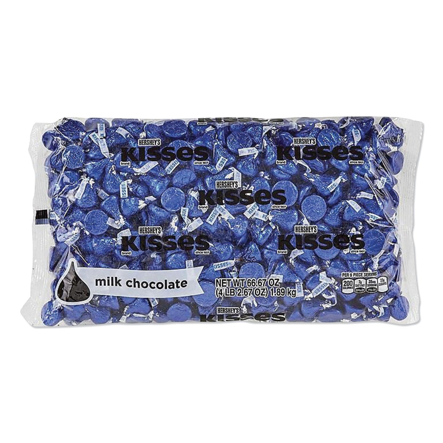 Hershey®'s Kisses, Milk Chocolate, Dark Blue Wrappers, 66.7 Oz Bag