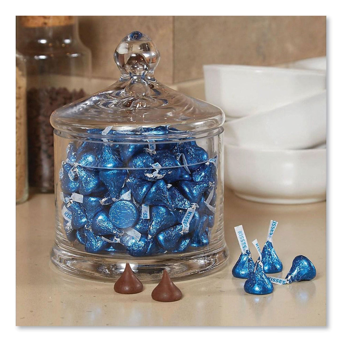 Hershey®'s Kisses, Milk Chocolate, Dark Blue Wrappers, 66.7 Oz Bag