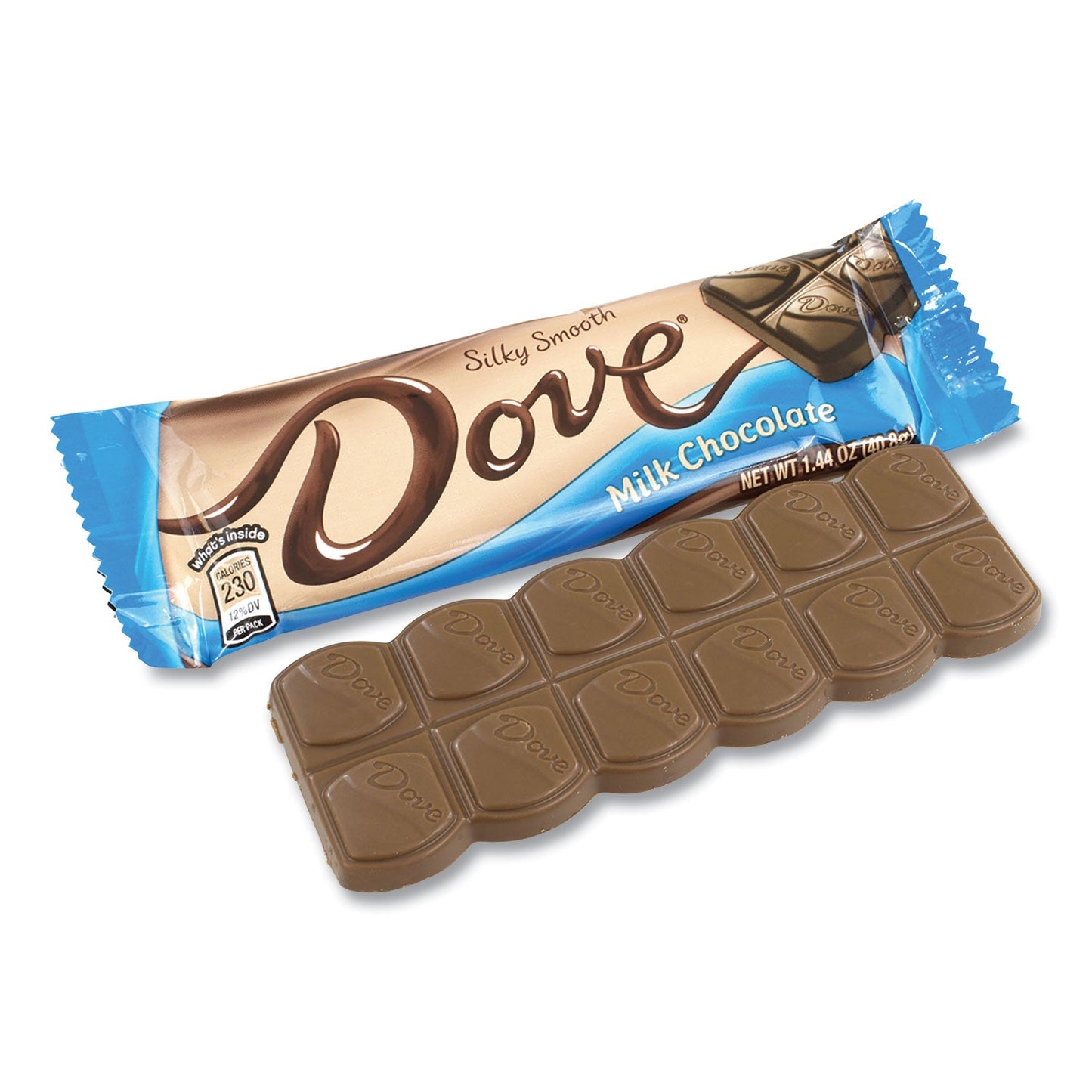 Dove® Chocolate Milk Chocolate Bars, 1.44 oz, 18 Bars/Carton