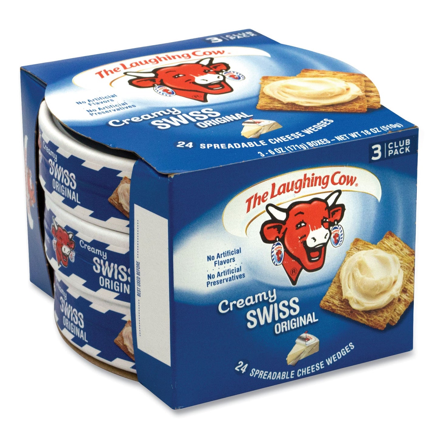 The Laughing Cow® Creamy Swiss Wedge, 6 oz Tub, 3 Tubs/Pack