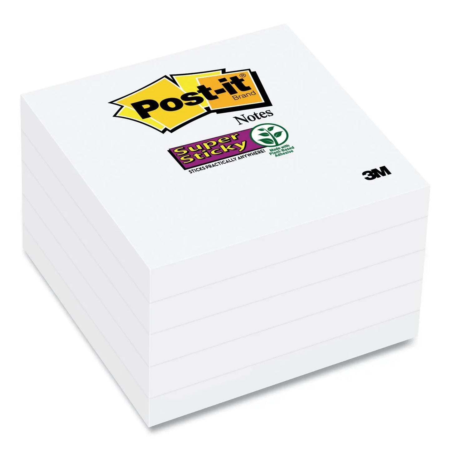 Post-it® Notes Super Sticky Self-Stick Notes 3" x 3", White, 90 Sheets/Pad, 8 Pads/Pack
