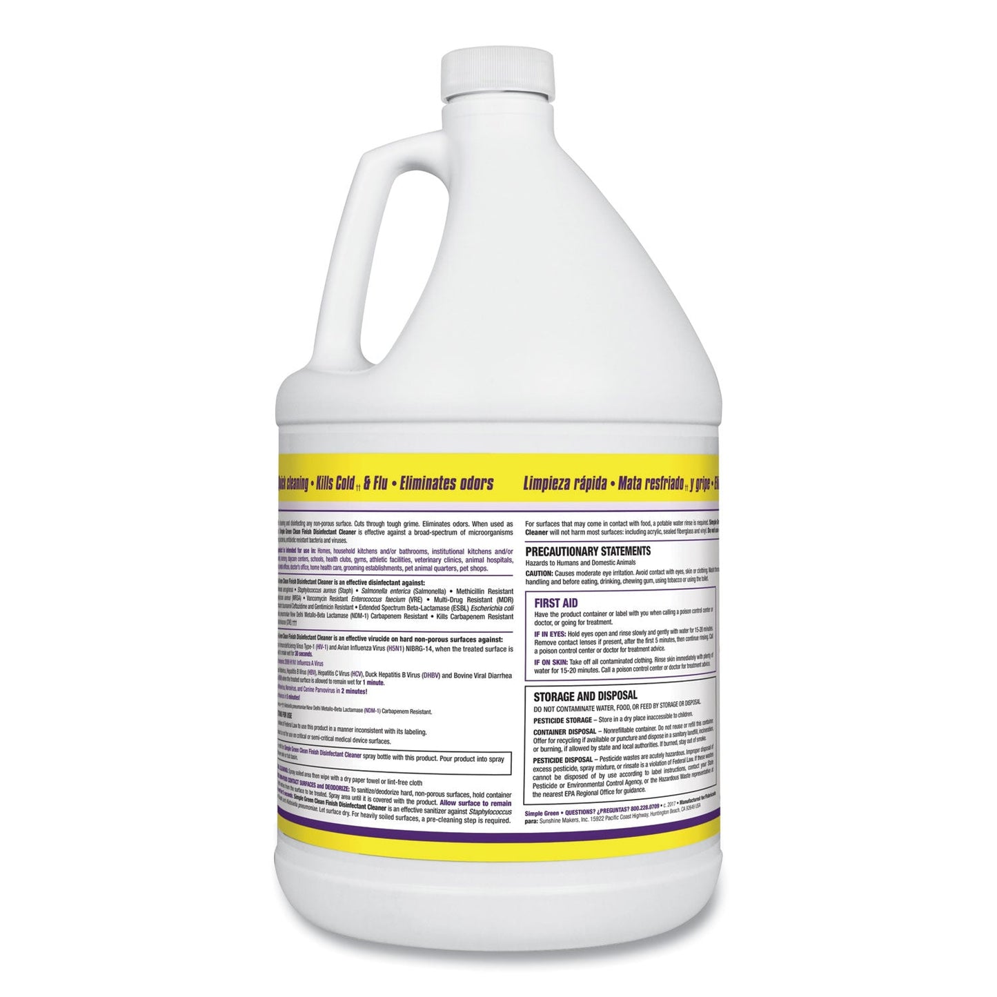 Simple Green® Clean Finish Disinfectant Cleaner, 1 Gal Bottle, Herbal