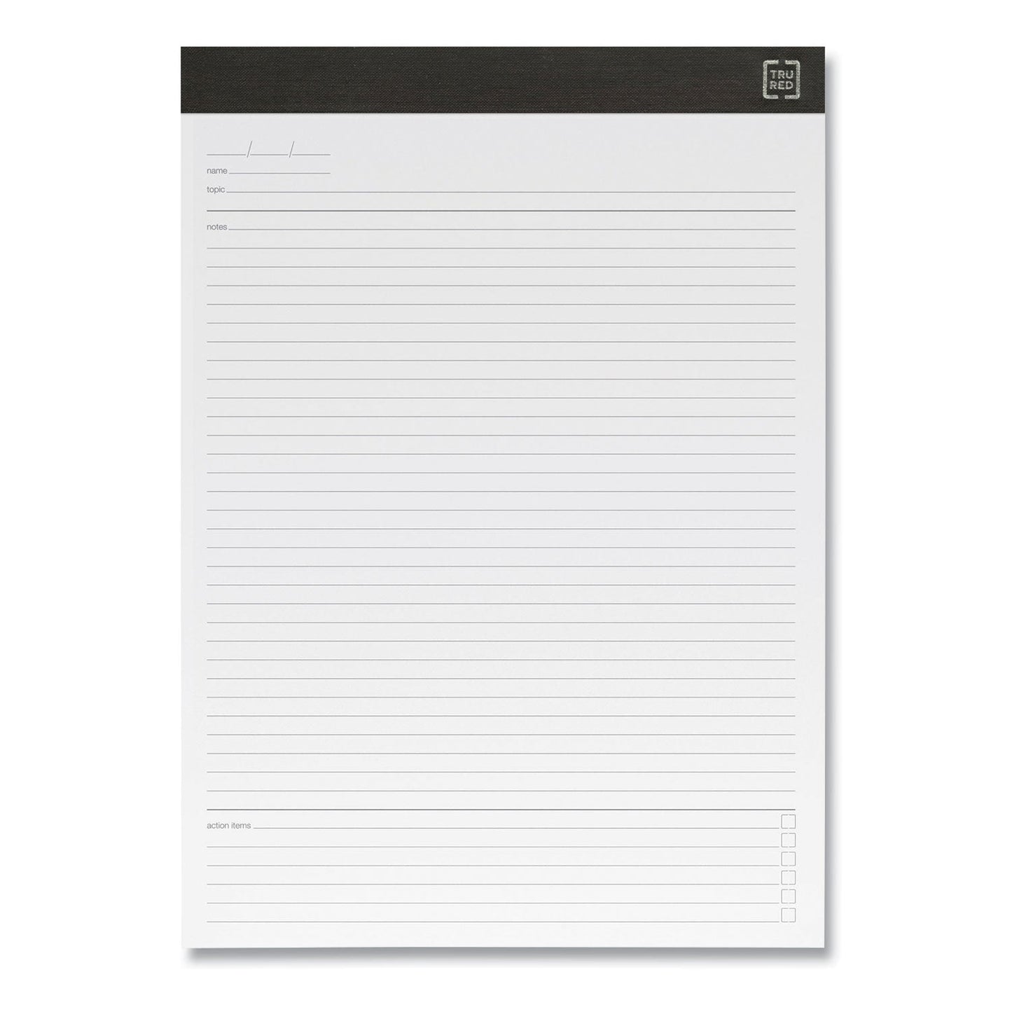 TRU RED™ Notepads, Meeting-Minutes/notes Format, 50 White 8.5 X 11.75 Sheets, 6/pack