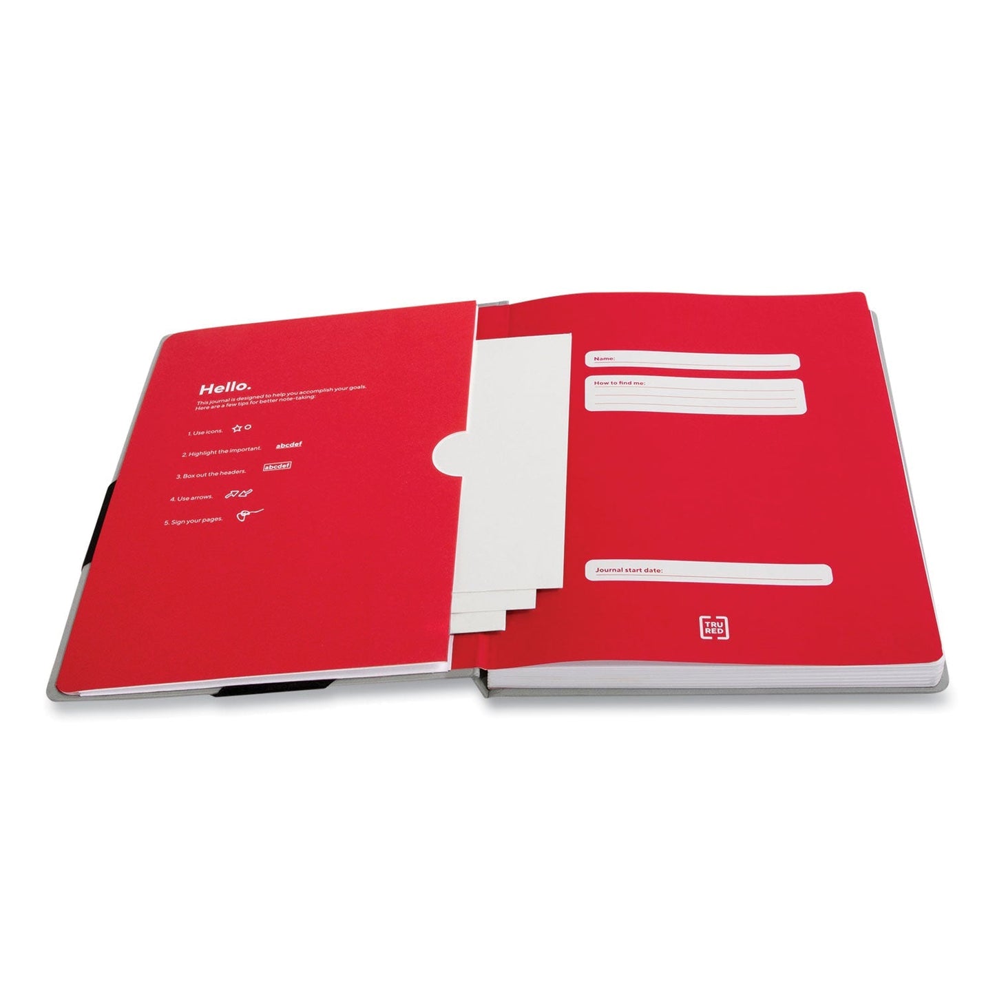 TRU RED™ Large Starter Journal, 1-Subject, Narrow Rule, Gray Cover, (192) 10 x 8 Sheets