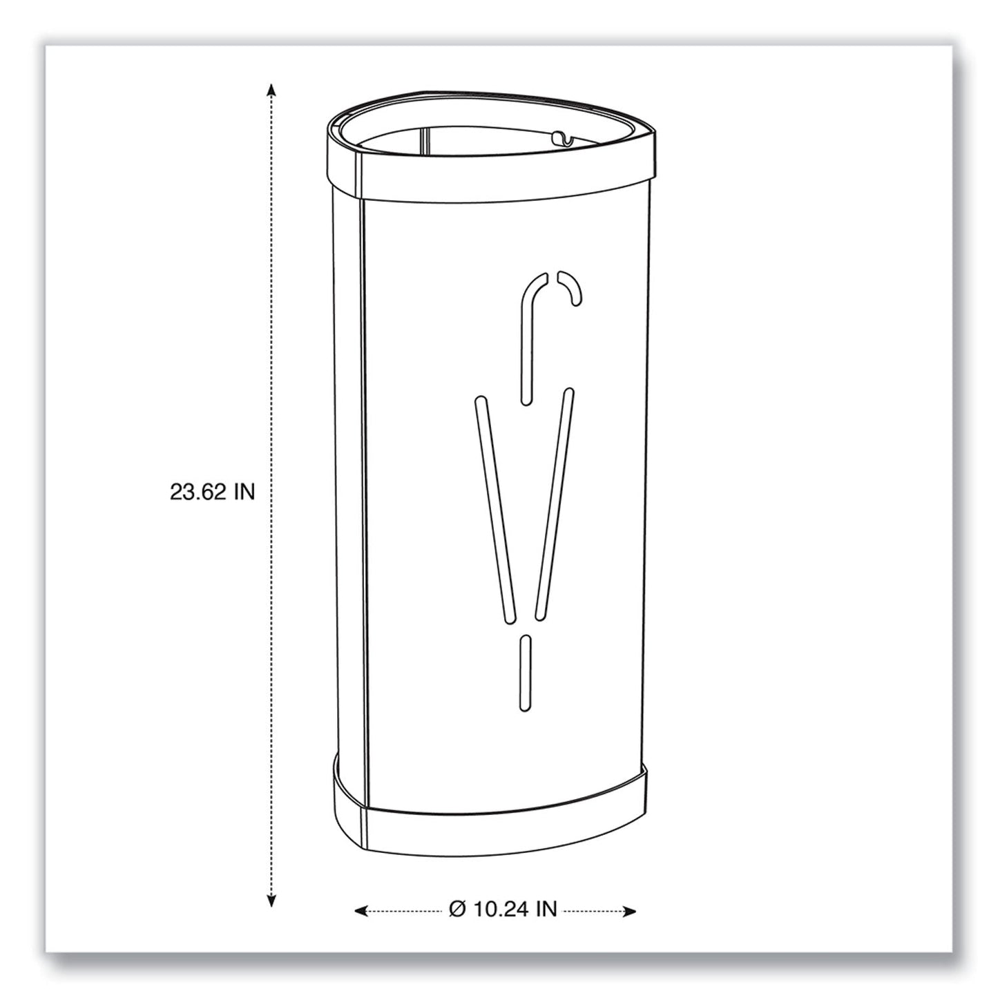 Alba™ Triangular Umbrella Stand, Steel/Plastic, 10.25w x 10.25d x 23.67h, Black