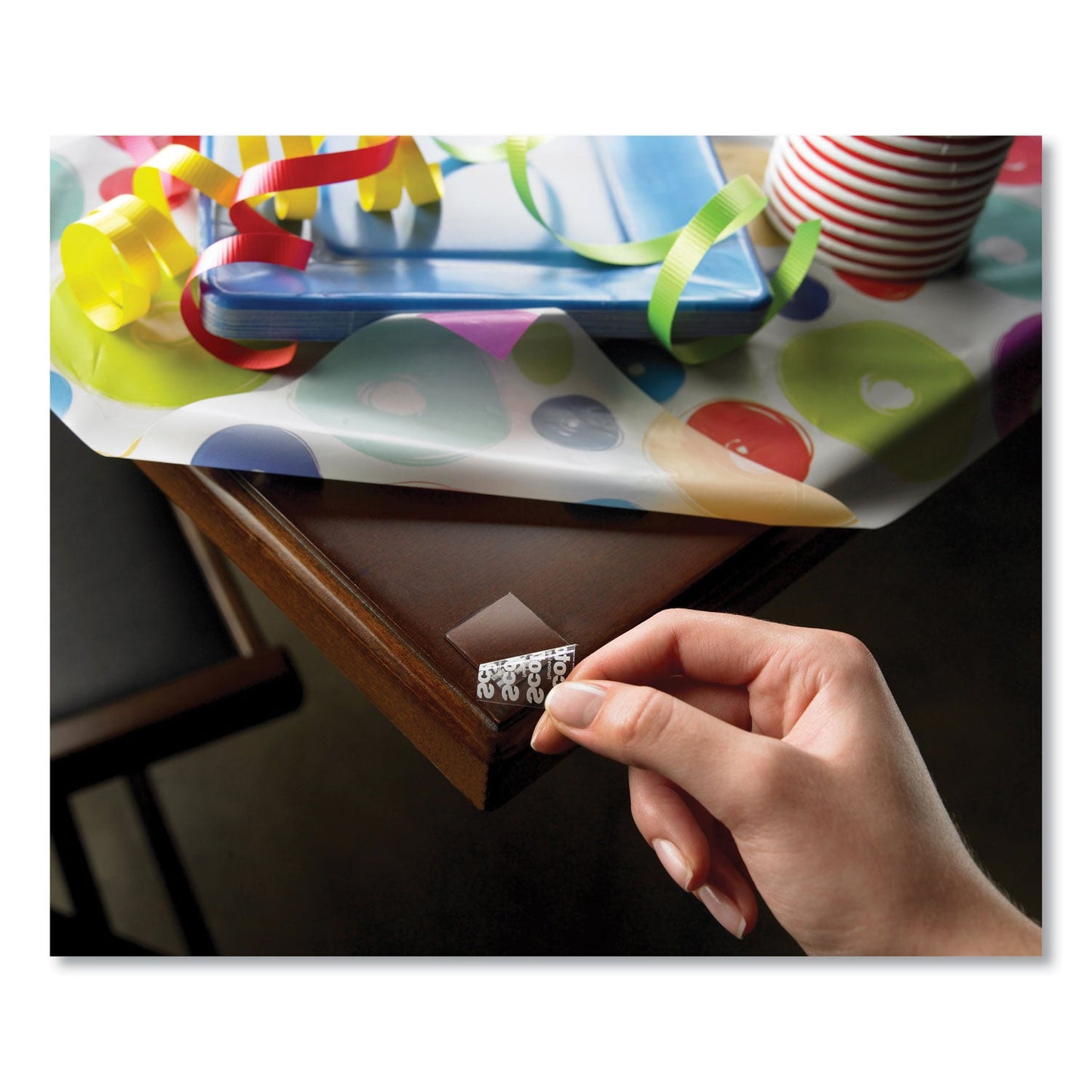 Scotch® Restickable Mounting Tabs, Removable, Holds Up To 1 Lb, 1 X 3, Clear, 6/pack