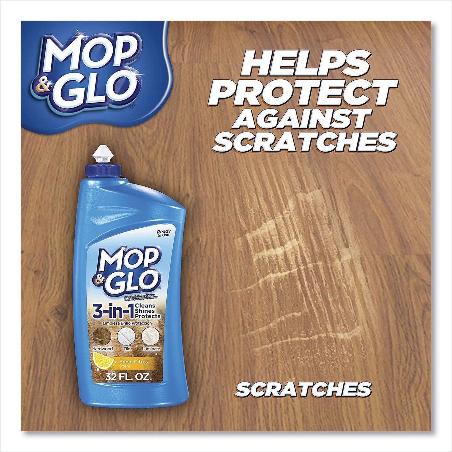 MOP & GLO® Ready to Use Multi-Surface Floor Cleaner, Fresh Citrus Scent, 32 oz Bottle, 6/Carton
