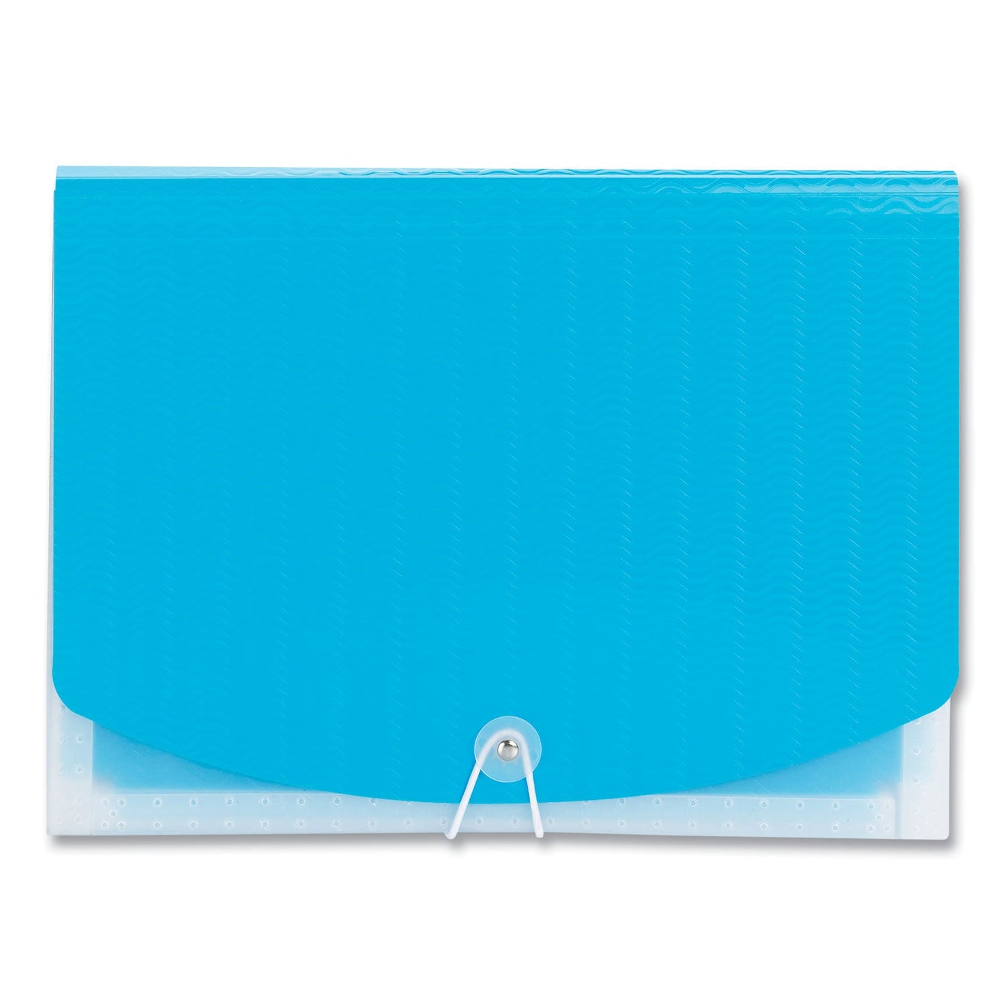 Smead Poly Expanding Folders, 12 Sections, Cord/Hook Closure, 1/6-Cut Tabs, Letter Size, Teal/Clear