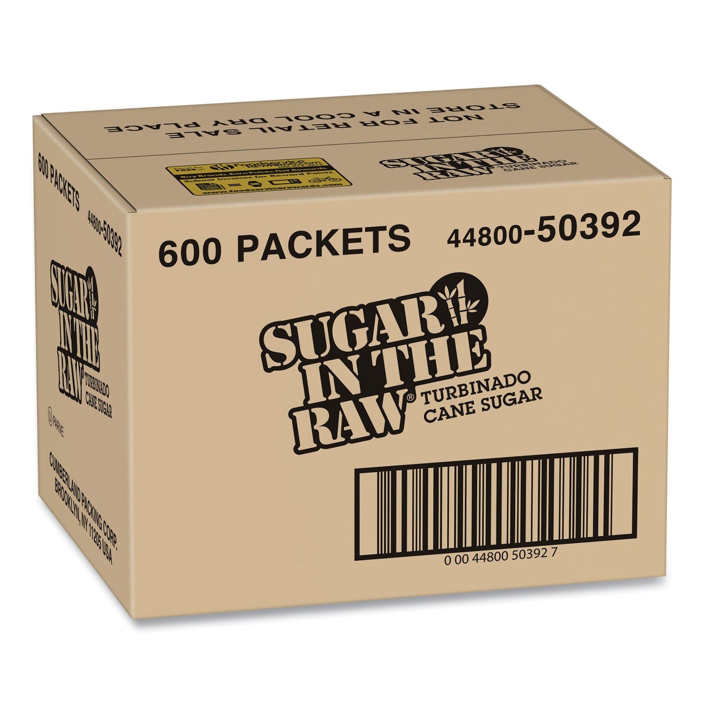 Sugar in the Raw Sugar, 0.18 oz Packet, 600/Carton