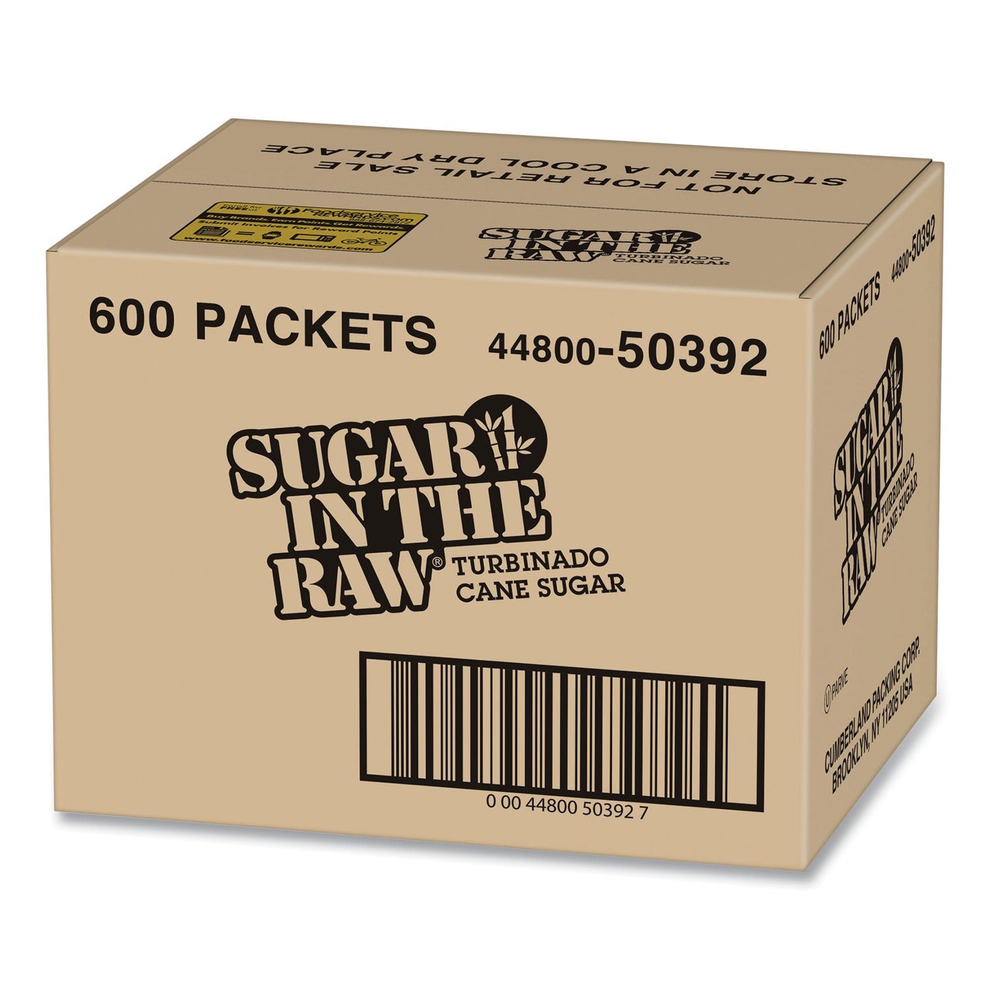 Sugar in the Raw Sugar, 0.18 oz Packet, 600/Carton