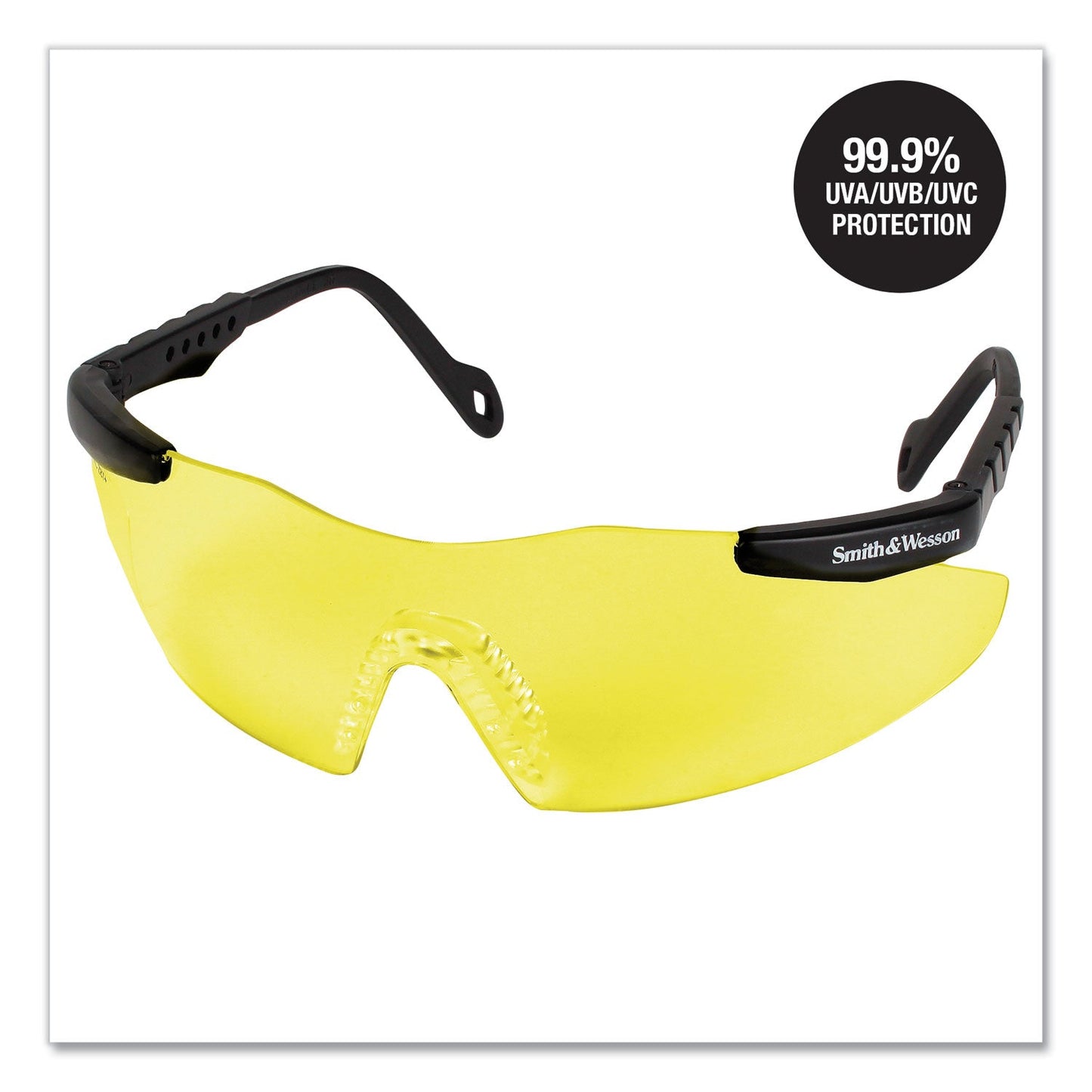Smith & Wesson® Magnum 3G Safety Eyewear, Black Frame, Yellow/Amber Lens, 12/Box