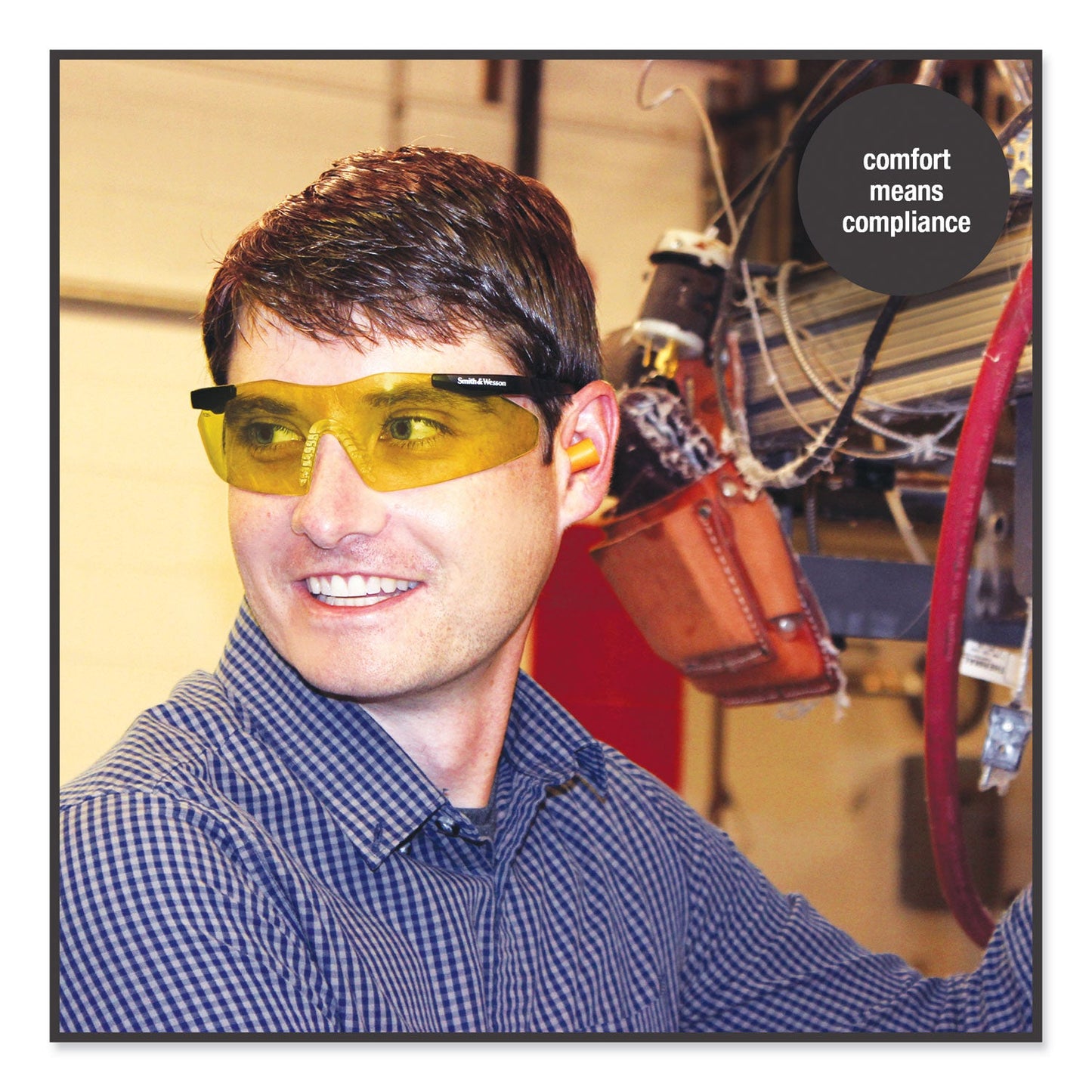 Smith & Wesson® Magnum 3G Safety Eyewear, Black Frame, Yellow/Amber Lens, 12/Box