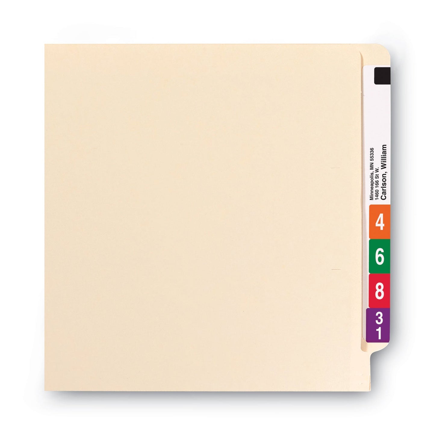 Smead Reinforced End Tab Fastener Folders, Antimicrobial Protection, 0.75" Expansion, 2 Fasteners, Letter Size, Manila, 50/Box