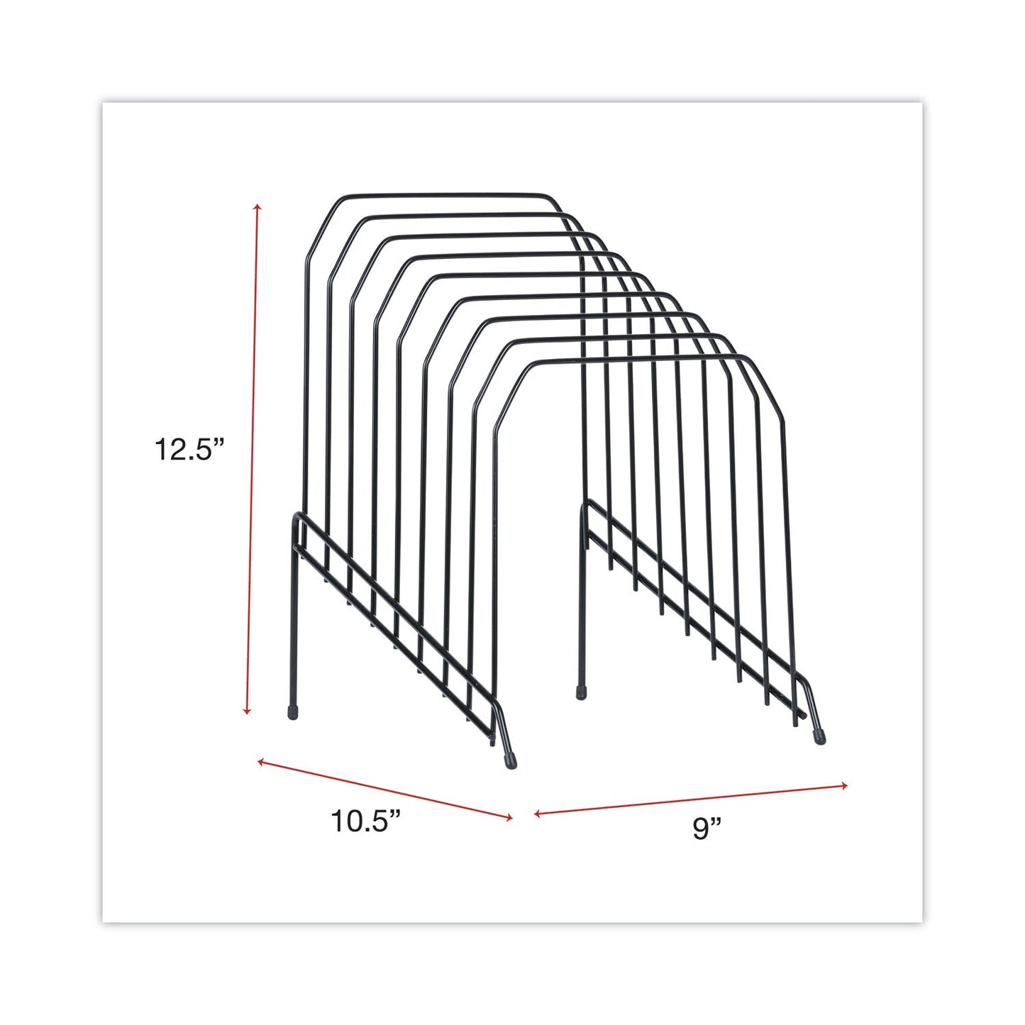Universal® Wire Tiered File Sorter, 8 Sections, Letter To Legal Size Files, 8" X 10.5" X 12.5", Black