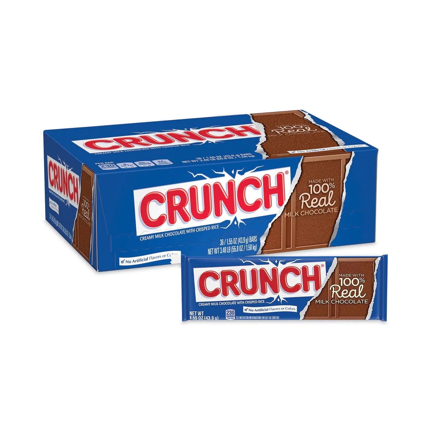 Nestlé® Crunch Bar, Individually Wrapped, 1.55 oz, 36/Carton