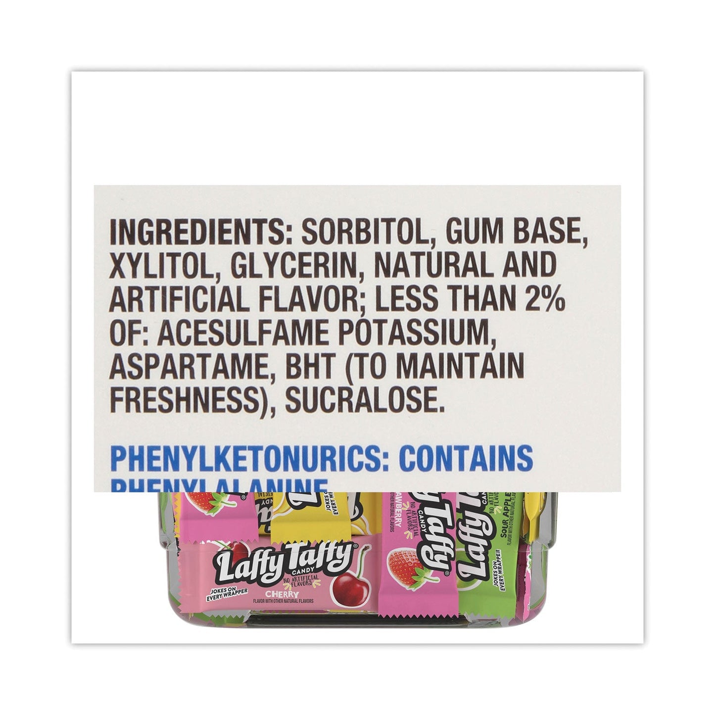 Nestlé® Laffy Taffy, Assorted Flavors, 3.08 lb Tub, 145 Wrapped Pieces/Tub