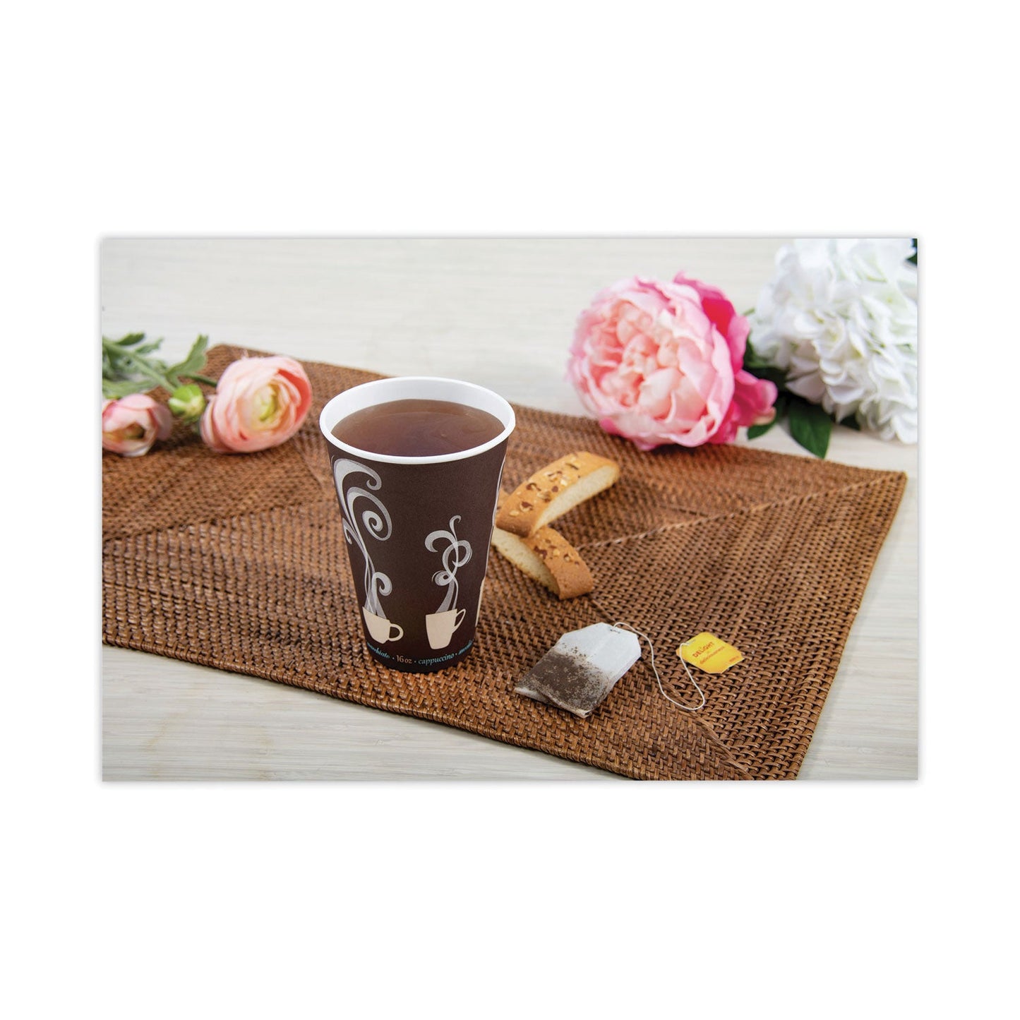 SOLO® Thermoguard Insulated Paper Hot Cups, 16 oz, Steam Print Design, 600/Carton