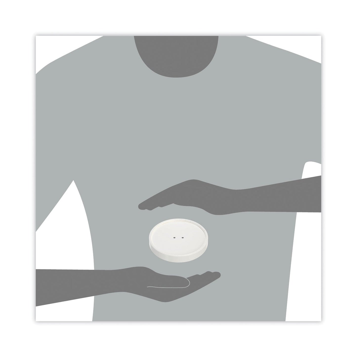 SOLO® Paper Lids for Food Containers, For 16 oz Containers, Vented, 3.9" Diameter x 0.9" h, White, 25/Bag, 20 Bags/Carton