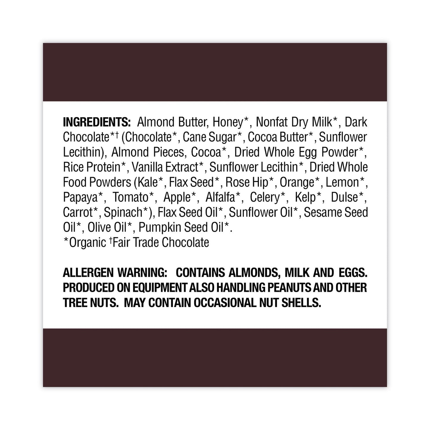 Perfect Bar® Refrigerated Protein Bar, Dark Chocolate Almond, 2.2 oz Bar, 16/Carton