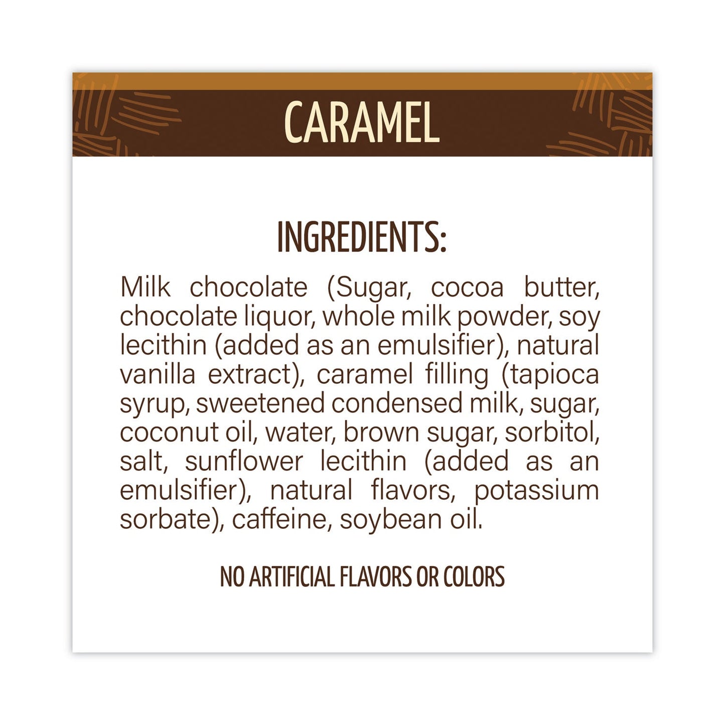 Awake Caffeinated Caramel Chocolate Bites, 0.58 oz Bars, 50 Bars/Carton