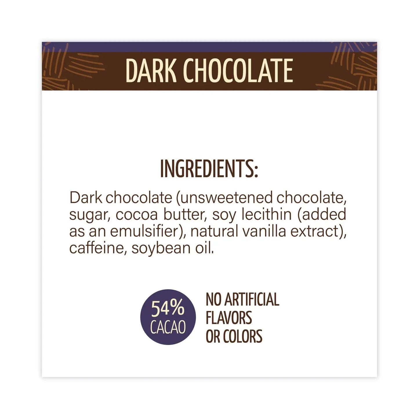 Awake Caffeinated Dark Chocolate Bites, 0.47 oz Bars, 50 Bars/Carton