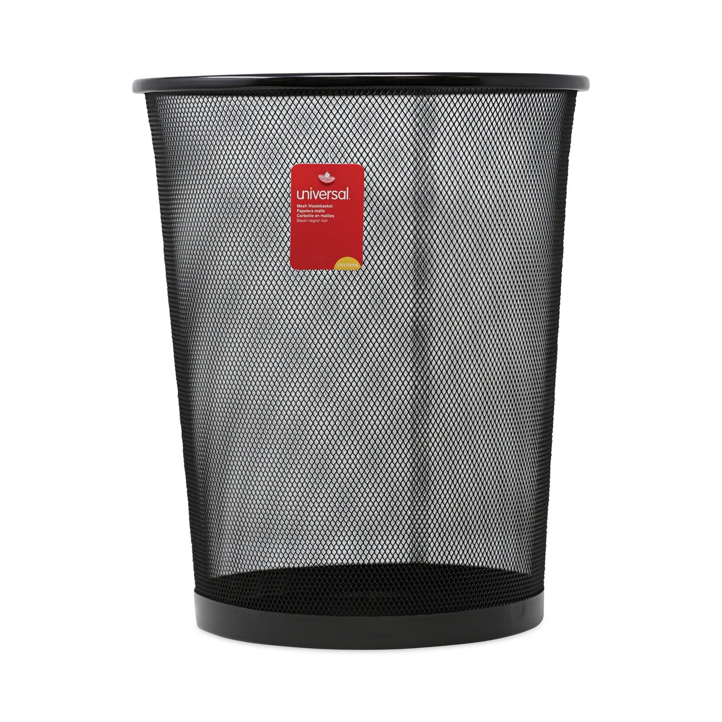 Universal® Mesh Wastebasket, 18 qt, Steel Mesh, Black