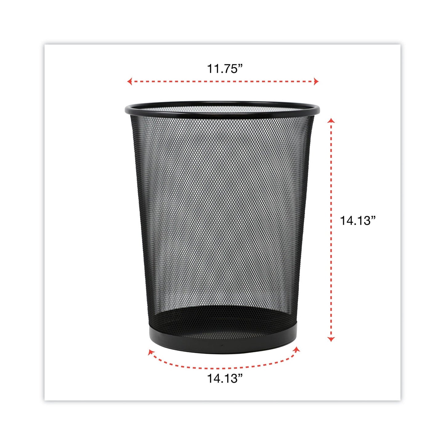 Universal® Mesh Wastebasket, 18 qt, Steel Mesh, Black