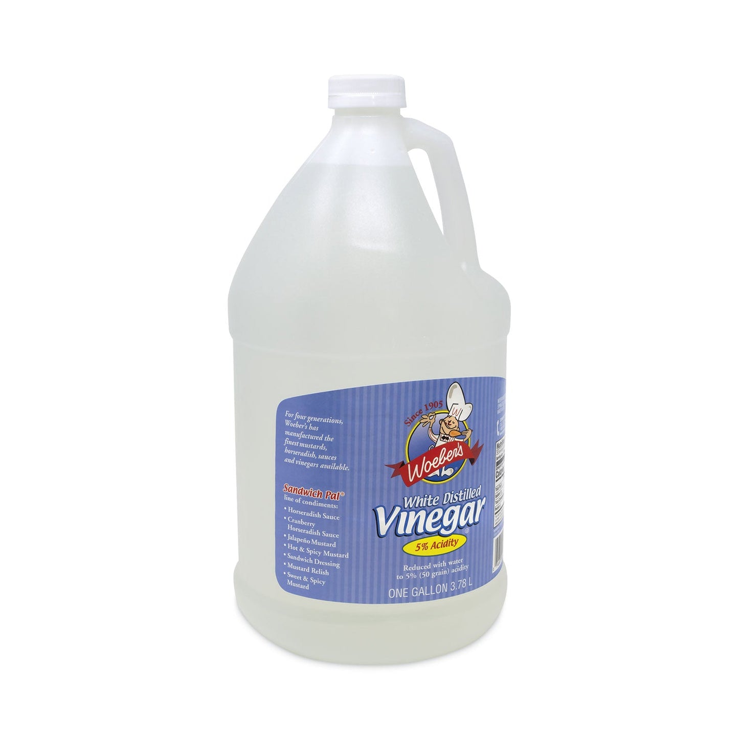 Woeber's® White Distilled Vinegar, 1 gal Bottle, 6/Carton