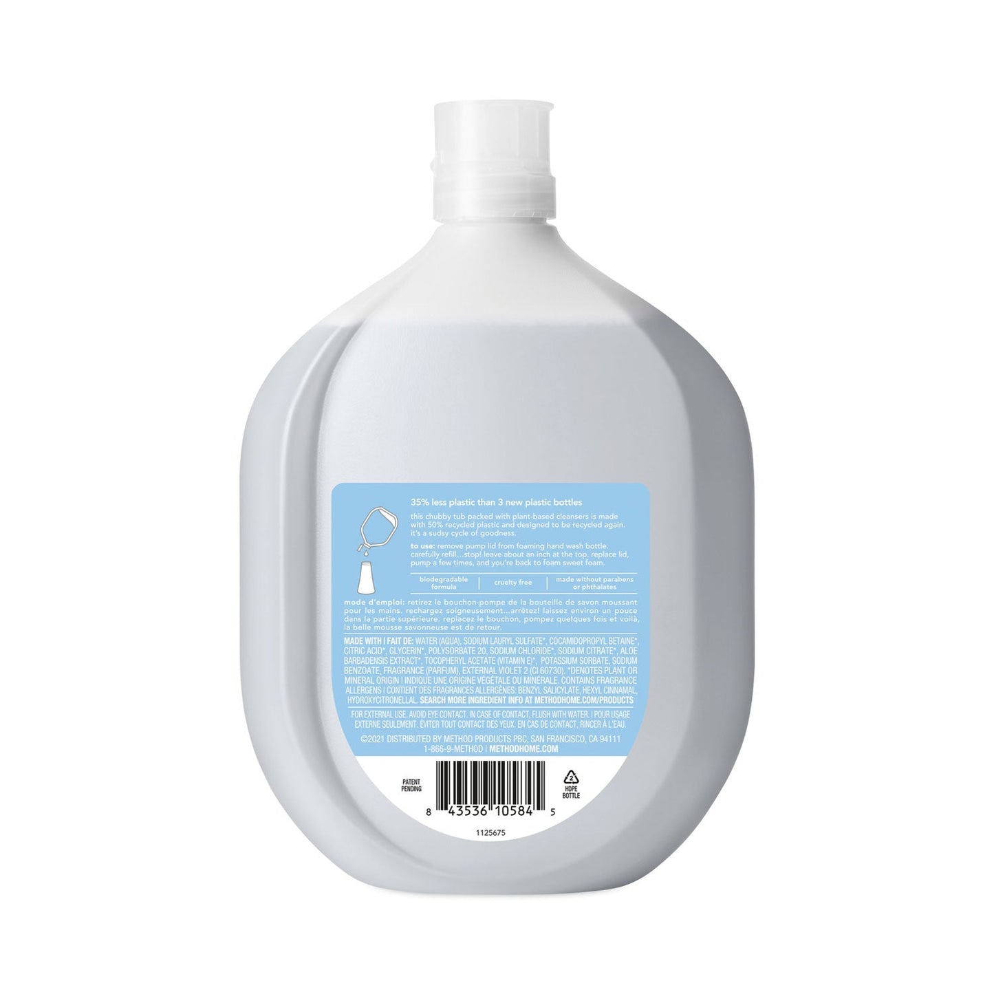 Method® Foaming Hand Wash Refill Tub, Sweetwater Scent, 28 oz, 4/Carton